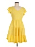 Just Be... Solid Yellow Casual Dress Size M - photo 1