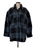 H&M 100% Polyester Plaid Blue Coat Size M - photo 1