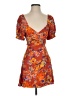 L Space 100% Viscose Floral Orange Burgundy Casual Dress Size XS - photo 1
