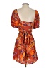 L Space 100% Viscose Floral Orange Burgundy Casual Dress Size XS - photo 2