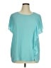 H By Halston 100% Polyester Teal Short Sleeve Blouse Size XL - photo 1