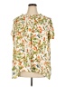 Rose + Olive 100% Polyester Floral Ivory Short Sleeve Blouse Size 3X - photo 1