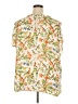 Rose + Olive 100% Polyester Floral Ivory Short Sleeve Blouse Size 3X - photo 2