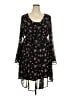 Torrid 100% Polyester Floral Black Casual Dress Size 3X Plus (3) - photo 1