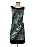 Connected Apparel Graphic Teal Cocktail Dress Size 12 - photo 1