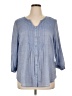 Tribal 100% Rayon Blue 3/4 Sleeve Blouse Size 14 - photo 1