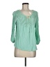 One World 100% Rayon Green 3/4 Sleeve Blouse Size M - photo 1