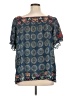 Johnny Was Blue Short Sleeve Blouse Size XL - photo 2