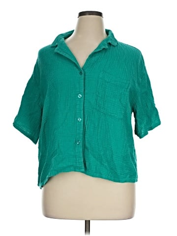 Stars Above 3/4 Sleeve Button-Down Shirt (view 1)