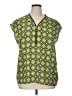 MICHAEL Michael Kors 100% Polyester Green Short Sleeve Blouse Size XL - photo 1
