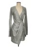 Trixxi Metallic Silver Cocktail Dress Size M - photo 1