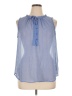 Liz Claiborne 100% Polyester Blue Sleeveless Blouse Size XL - photo 1