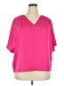 Bar III 100% Polyester Pink Short Sleeve Blouse Size XXL - photo 1