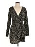 MNG Animal Print Black Casual Dress Size 6 - photo 1