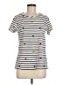Joules 100% Cotton Stripes Ivory Short Sleeve Henley Size 8 - photo 1