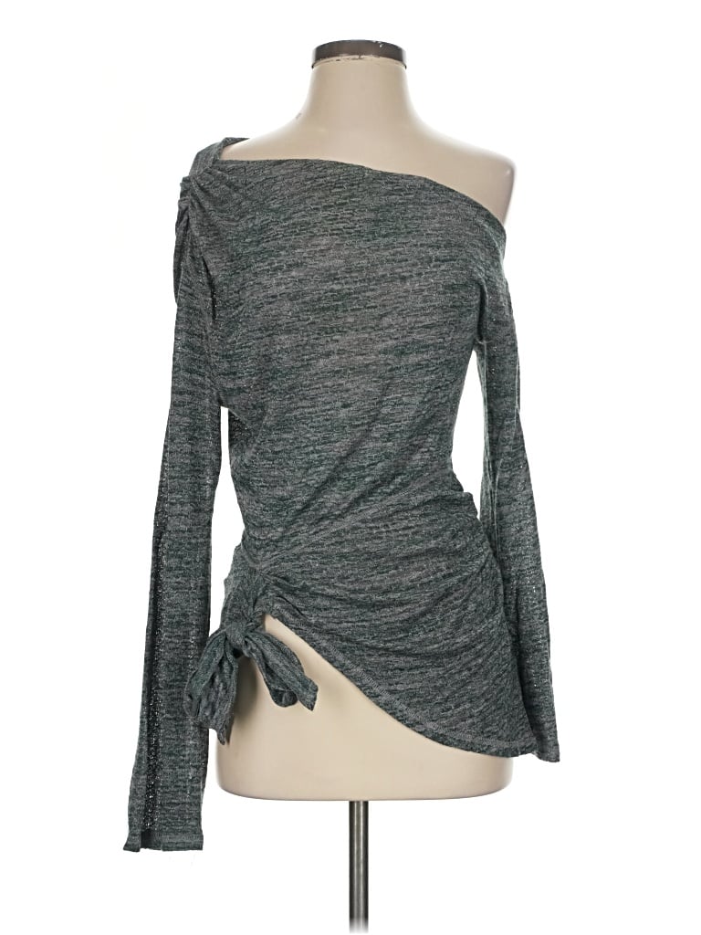 Pre-owned Free People Long Sleeve T-shirt In Gray