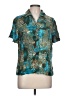 Requirements 100% Rayon Animal Print Teal Short Sleeve Blouse Size L - photo 1