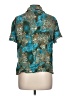 Requirements 100% Rayon Animal Print Teal Short Sleeve Blouse Size L - photo 2