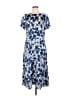 Talbots 100% Polyester Print Blue Casual Dress Size 8 - photo 1