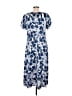 Talbots 100% Polyester Print Blue Casual Dress Size 8 - photo 2
