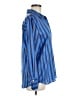 Rails 100% Polyester Stripes Blue Long Sleeve Blouse Size M - photo 4