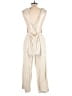 Hem & Thread Solid Ivory Jumpsuit Size L - photo 2