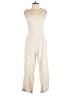 Hem & Thread Solid Ivory Jumpsuit Size L - photo 1