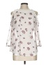 Aqua 100% Polyester Ivory 3/4 Sleeve Blouse Size L - photo 1