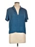 Naked Zebra 100% Polyester Blue Short Sleeve Blouse Size L - photo 1