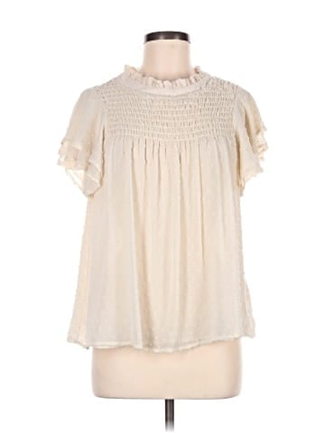Blue Tassel Short Sleeve Blouse (view 1)