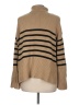 Gap 100% Cotton Stripes Tan Turtleneck Sweater Size M - photo 2