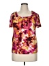 AB Studio Pink Short Sleeve Blouse Size XL - photo 1