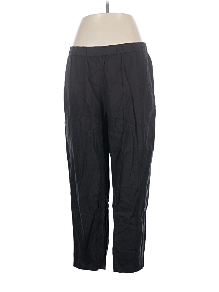 Pre-owned Eileen Fisher Linen Pants In Black