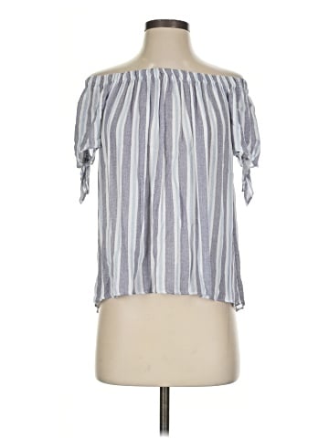 Aqua Short Sleeve Blouse (view 1)