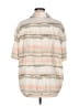 French Connection 100% Polyester Stripes Tan Short Sleeve Blouse Size M - photo 2