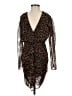 Zara 100% Polyester Animal Print Brown Cocktail Dress Size XS - photo 1