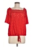 Fred David Red Short Sleeve Blouse Size M - photo 1