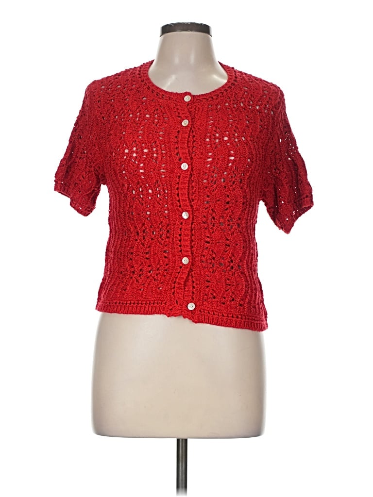 Pre-owned Zara Cardigan Sweater In Red