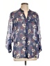 Kut from the Kloth 100% Polyester Floral Blue 3/4 Sleeve Blouse Size L - photo 1