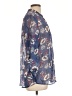 Kut from the Kloth 100% Polyester Floral Blue 3/4 Sleeve Blouse Size L - photo 4