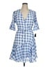 Gabby Skye 100% Polyester Checkered-gingham Blue Casual Dress Size 14 - photo 1