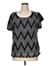 Roz & Ali Chevron-herringbone Silver Short Sleeve Top Size XL - photo 1