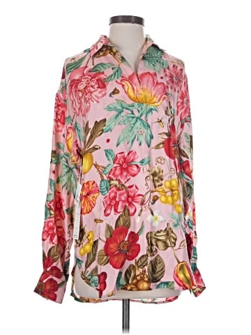 Carlisle Long Sleeve Silk Top (view 1)