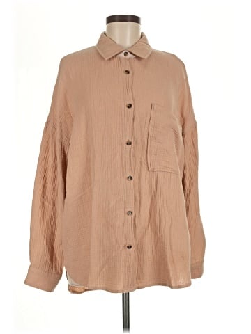 Missguided Long Sleeve Button-Down Shirt (view 1)
