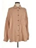 Missguided 100% Cotton Solid Tan Long Sleeve Button-Down Shirt Size Med - Lg - photo 1