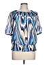 Alfani 100% Polyester Blue Short Sleeve Blouse Size 12 Petite - photo 1