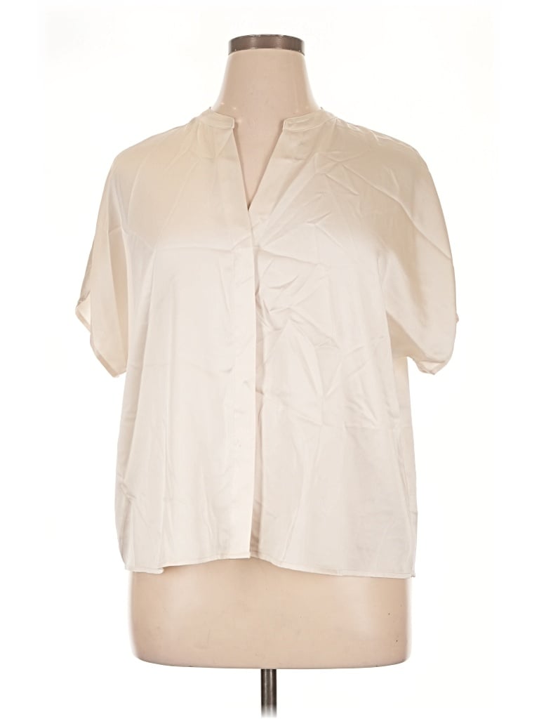 Pre-owned A New Day Short Sleeve Blouse In Ivory