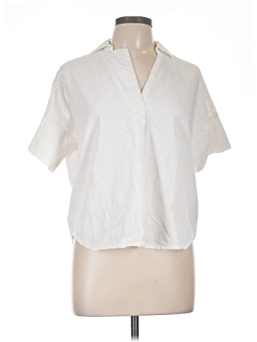 Madewell Courier Button-Back Shirt in Pure White (view 1)