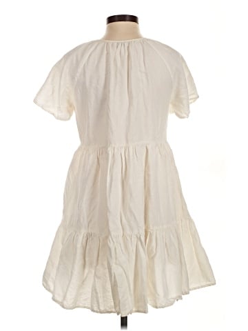 Madewell Linen-Blend Flutter-Sleeve Tiered Mini Dress (view 2)