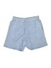 Lands' End 100% Linen Chevron-herringbone Blue Shorts Size S - photo 1
